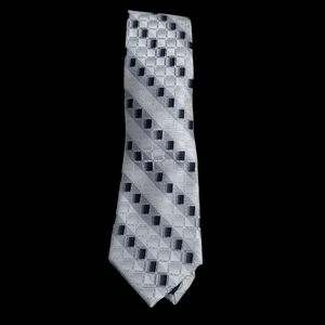 Stacy Adams Silver and Black Patterned Tie